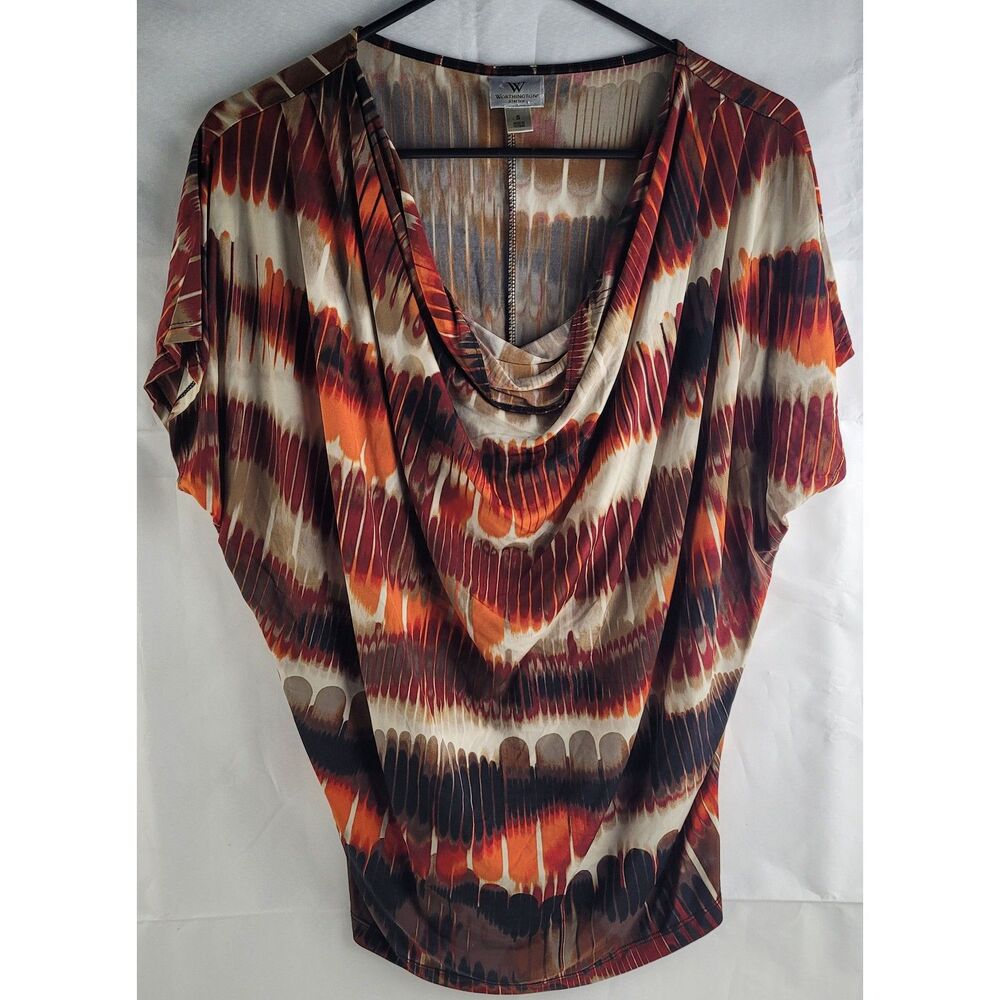 Worthington stretch pullover blouse Abstract Print Sz Small